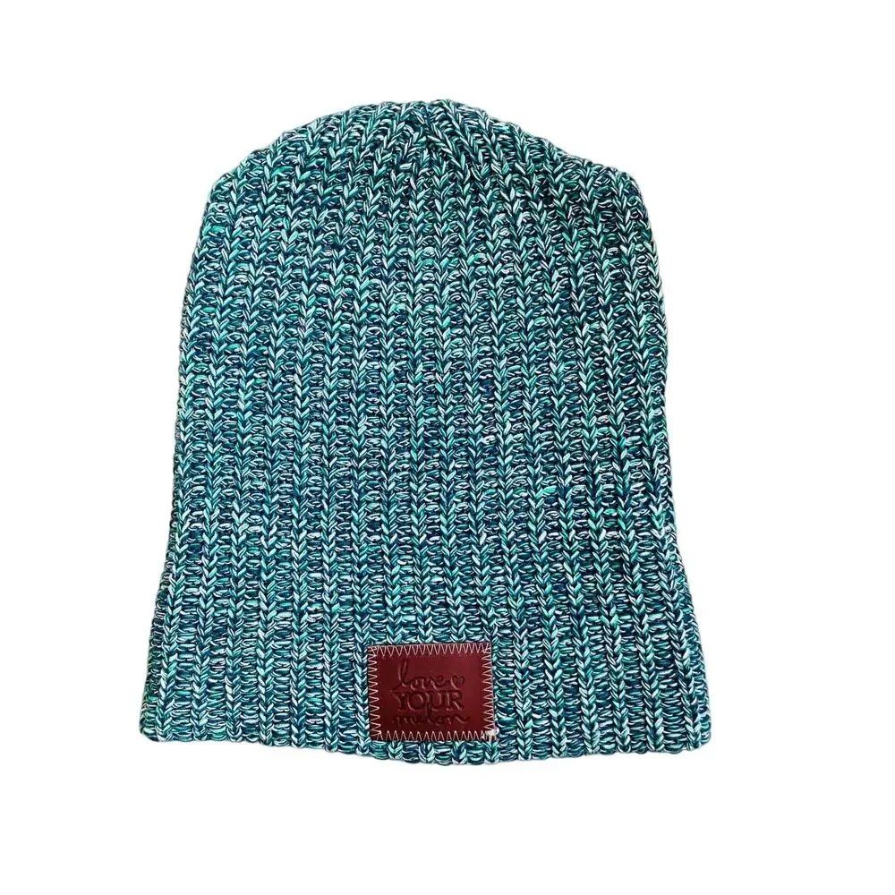 Love Your Melon Glacier Slouchy Beanie Pond White Green
